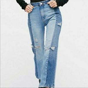 Free People Two-Tone Jeans